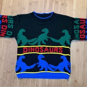 Kids Dinosaur Sweater - Black, Green, Blue